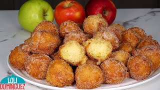 BUÑUELOS DE MANZANA FÁCILES. Esta receta se hace de manera muy fácil, rápida y riquísimos - POSTRES