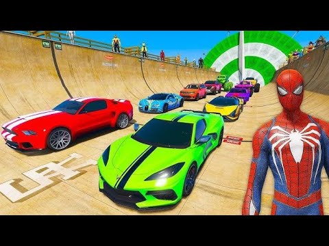 GTA V  Spiderman Crazy Car Racing Game | GTA V FUNNY Moments adventure racing game