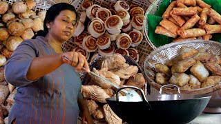 Deep-fried snacks recipes | A hard working village women cooking spicy snacks in the traditional way