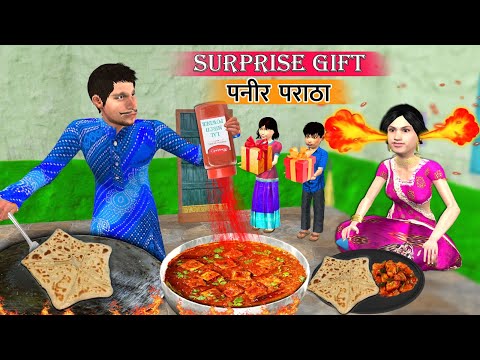 Surprise Gift Paratha Paneer Cooking By Husband Street Food Hindi Kahaniya Hindi Moral Stories