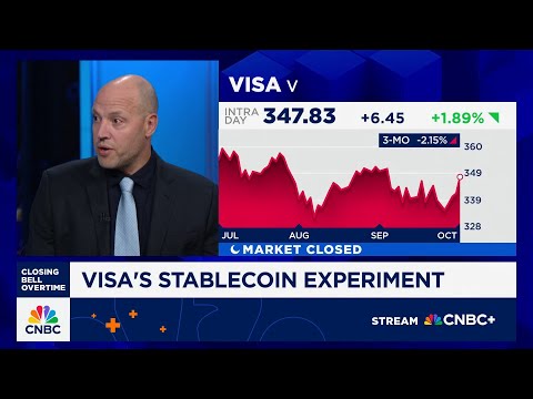 YouTube video thumbnail: Visa’s Stablecoin Pilot Could Turn a Narrative Headwind Into a Tailwind, Says Mizuho’s Dan Dolev
