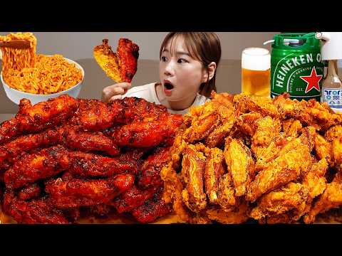 🍺치맥안주 1티어 치킨등장🍗 허니콤보맛에 마라향? 미친 조합 치킨신드롬 신메뉴😋(ft.까르보불닭🍜) 먹방 CHICKEN MUKBANG ASMR EATINGSHOW REALSOUND