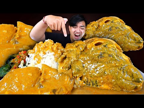 GILAA ⁉️ MUKBANG GULAI KEPALA KAMBING PAKE NASI PADANG + GULAI KIKIL