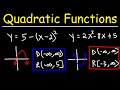 Understanding Domain and Range of Quadratic Functions