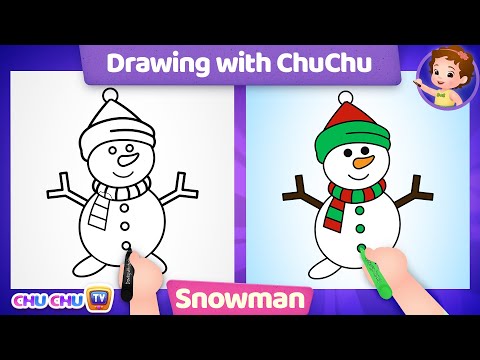 How to Draw a Snowman - More Drawings with ChuChu - ChuChu TV Drawing Lessons for Kids