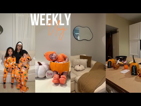 WEEKLY VLOG | Fall Home Decor + Painting Pumpkins + 2 Month Shoot + Baby Ears Pierced + Circus &More