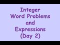 Solving Integer Word Problems: Day 2 Insights
