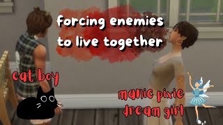 enemy cat boy & manic pixie dream girl forced to live together in sims 4
