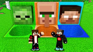ماين كرافت : اكتشفت حفر الموبات المرعبة ولكن دخلت حفرة الهيروبراين الخطيرة !!؟ 🔥😱