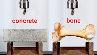 HYDRAULIC PRESS VS BONE AND CONCRETE, WHICH IS STRONGER