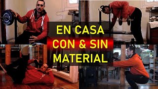 Los mejores ejercicios para hacer en casa | Con y Sin Material | Fitness Vegano