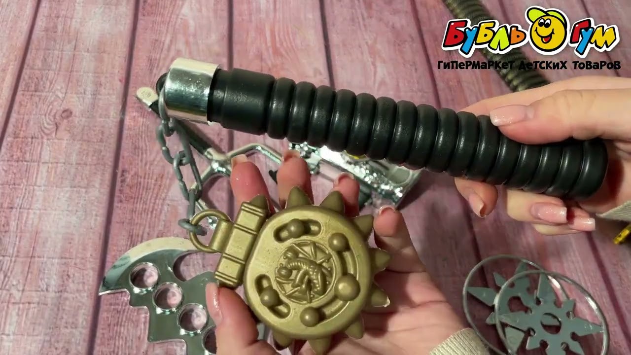 Набор ниндзя катана сай и кастет 6эл - видео