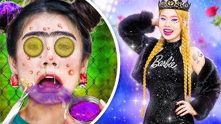 Nerd Glow Up Into To A Dark Barbie! Poor Barbie Vs Rich Bratz At Prom Party