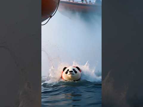 The panda saved the baby from the fire. It's really brave!....#ai #shorts #animation #cuteanimals