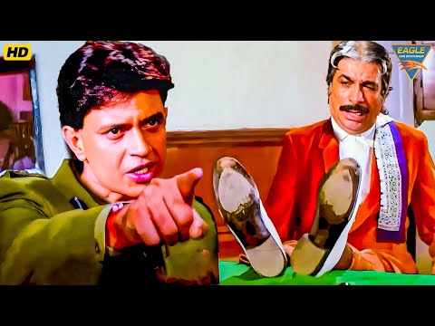 कादर खान ने मिथुन को चप्पल से किया स्वागत - Mithun Chakraborty & Kader Khan Comedy | Rangbaaz   Film