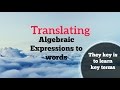 Translating Algebraic Expressions into Word Problems