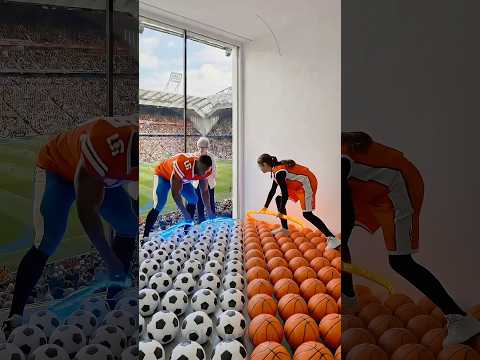 THIS DOUBLE FLOOR IS CRAZY 😱 Basketball vs Football Epoxy Floor 🏀⚽ #epoxy #floor #diy