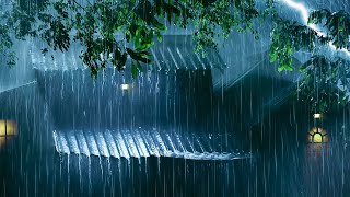 The Most Relaxing Rain Sounds for Sleep | Heavy Hurricane Rain on Tin Roof & Mighty Thunder at Night