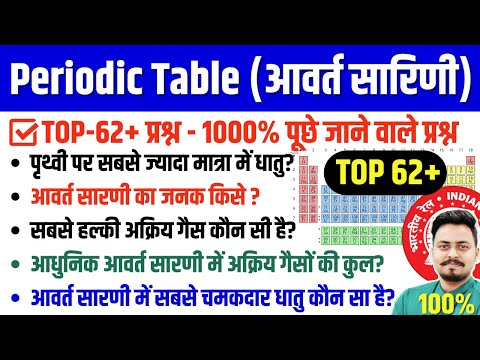 Periodic Table 62 प्रश्न  - पिछले वर्ष पूछे प्रश्न | NTPC GK GS CLASSES | GK GS FOR NTPC EXAM 2024