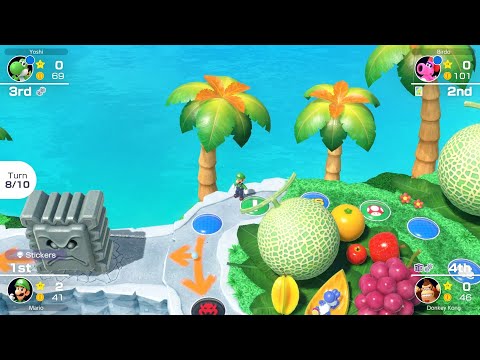 Mario Party Superstars #1122 Yoshi's Tropical Island Luigi vs Yoshi vs Birdo vs Donkey Kong