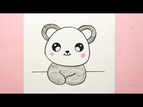 Cara menggambar panda - How to draw panda