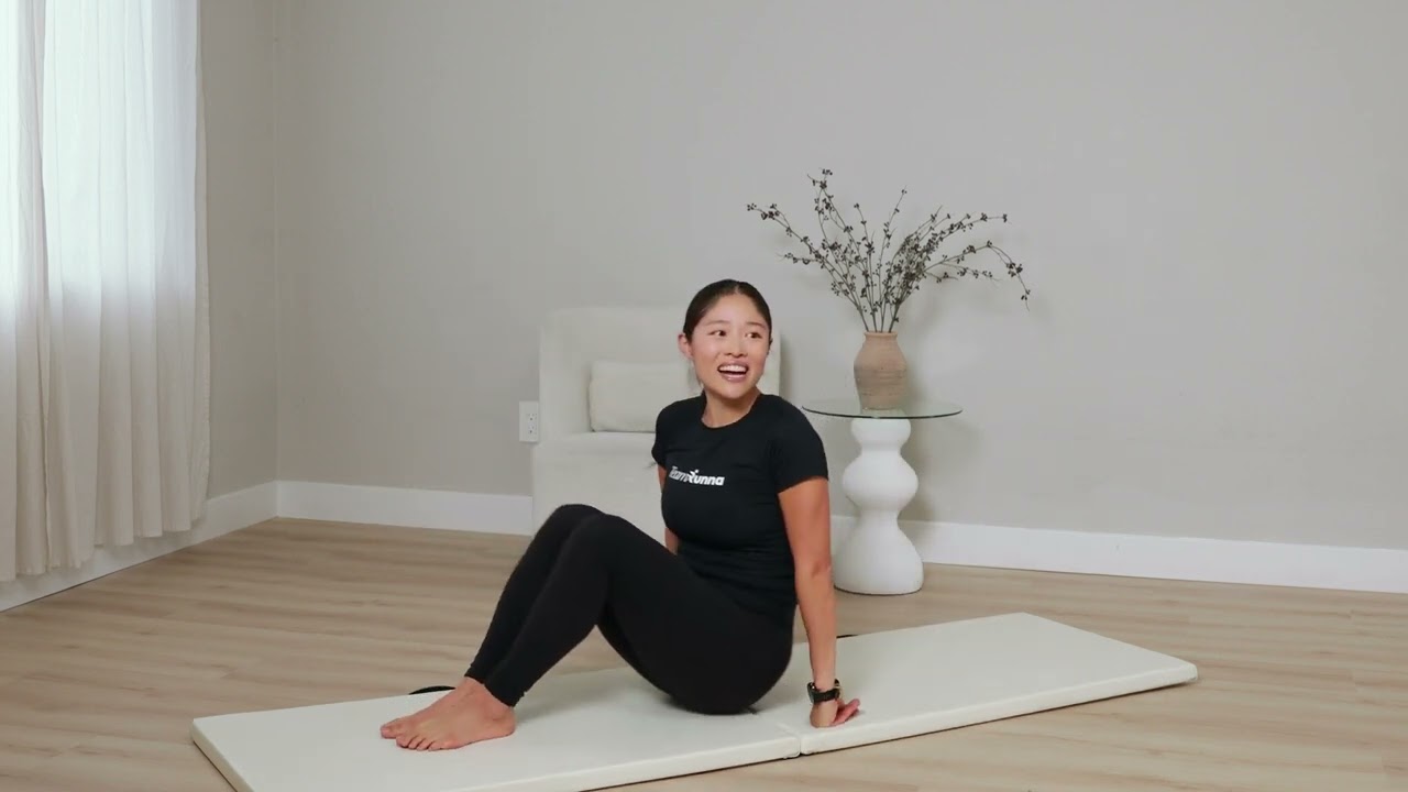 A group of people exercising.