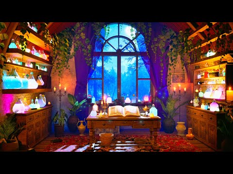 🔮 Magic Apothecary | Cozy Potion Shop Ambience with Fantasy Music & Bubbling Sounds