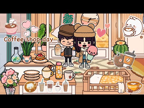 Day routine of coffee shop 🧋🍪🤎 | Toca Boca routines #tocaboca #tocalife