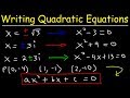 Quadratic Equations and Complex Numbers