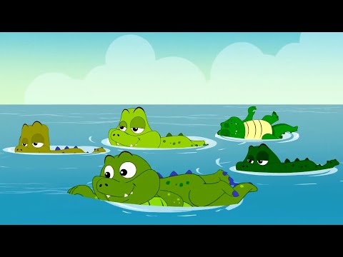 Five Crocodiles Went Swimming One Day Nursery Rhyme for Kids