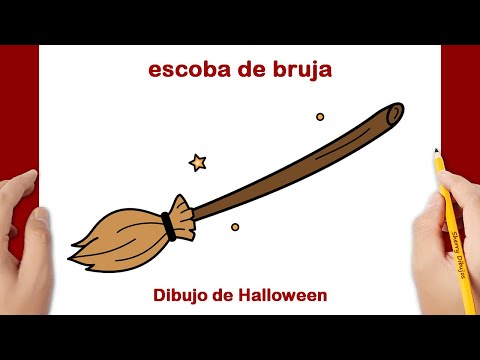 Cómo dibujar una escoba de bruja de Halloween | Dibujos de Halloween Fáciles