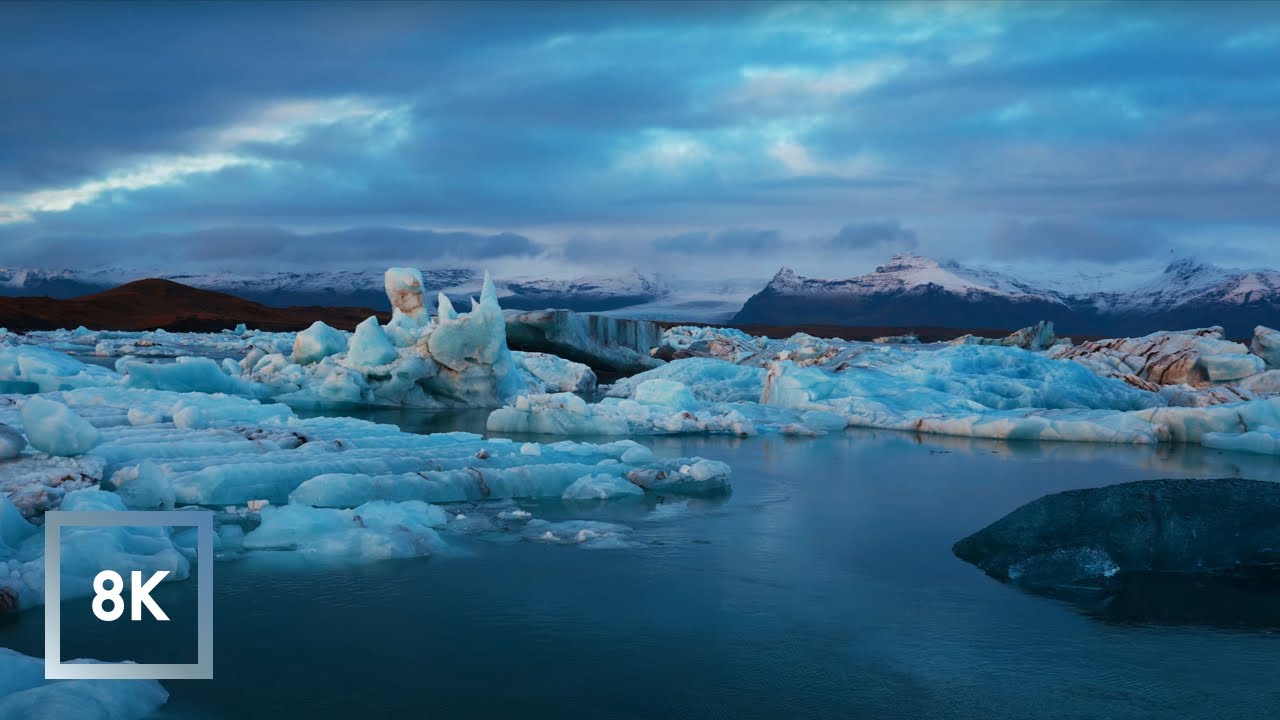 Glacier Lagoon Ambience, Relaxing Sounds for Sleep and Study in Iceland ASMR 3 Hours