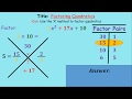 Factoring Quadratics Using the 'X' Method