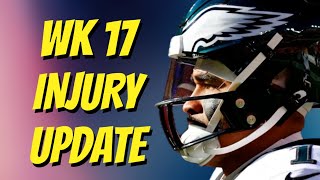 NFL INJURY UPDATE WEEK 17: JALEN HURTS, JOSH ALLEN | Fantasy Football 2024 | waiver wire | 83