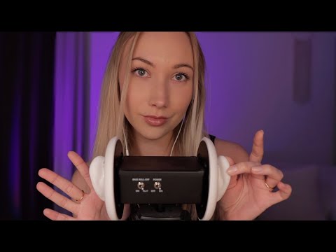 ASMR Ear to Ear Dry 3Dio MASSAGE | Ear Tapping, Pinching, Touching, Soft Whispers👂☁️