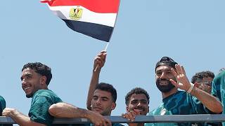 YouTube video thumbnail: President el-Sissi Honors Egypt Soccer Team a Day After Their Return From the World Cup