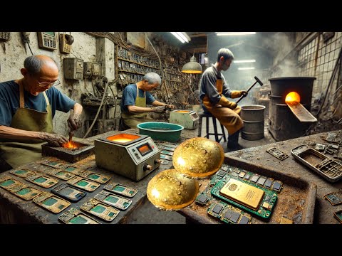 How To Recover Pure Gold From Old Scraps Mobile Phones Recycling Process || outstanding Method