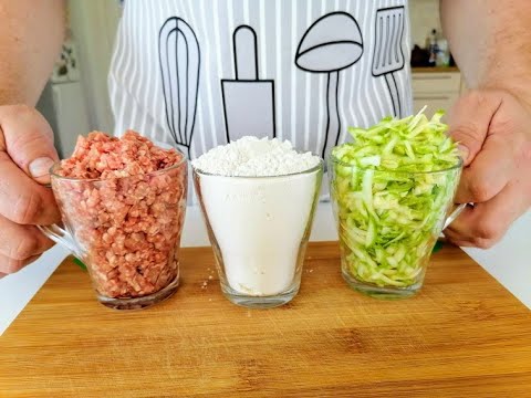 Стакан кабачков, фарша и муки самый простой и вкусный рецепт вместо беляшей!