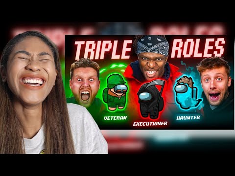 SIDEMEN AMONG US TRIPLE ROLES: EXECUTIONER, VETERAN & HAUNTER! | Reaction