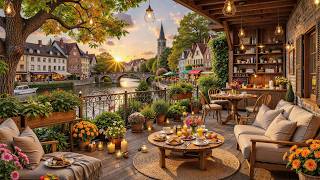 Cozy Summer Morning Jazz Ambience 🌤️ Piano Background Music at Lakeside Coffee Shop for Good Mood