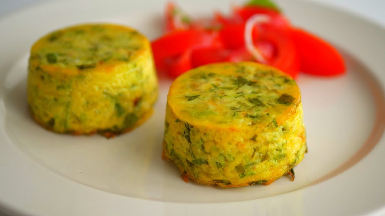Кабачковые мини-запеканки на скорую руку. В 100 г - 140 ккал