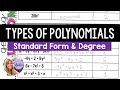 Exploring Polynomials: Types, Degree, and Standard Form