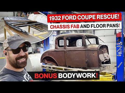 I Found a Rusty 1932 Ford Five Window Coupe! Hot Rod DIY Chassis, Floor Pans and Bodywork!