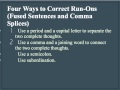 Run-On Sentences and Sentence Structure