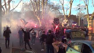 FC Toulouse vs Olympique Marseille Corteo/Pyro/Choreo