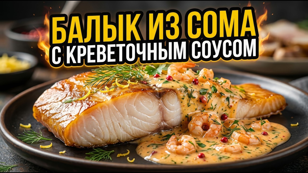 Балык из сома с креветочным соусом, безумно вкусно. Мужик на кухне. Простые рецепты для дома