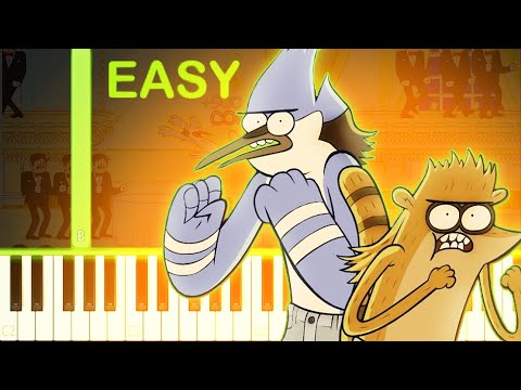 REGULAR SHOW FIST PUNCH THEME - EASY Piano Tutorial