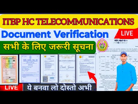 ITBP HC TELECOMMUNICATIONS DOCUMENT KYA-KYA LAGEGA, ITBP HC CONSTABLE TELECOM DOCUMENT KYA-KYA LAGEG