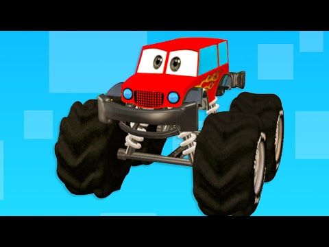 Monster Truck Animated Car Cartoon + More Car Wash and Vehicles Videos for Kids