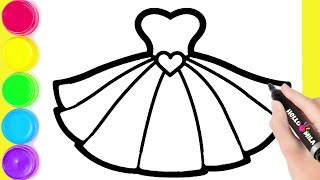 How to Draw a Rainbow Princess Dress | Drawing Tutorial Art